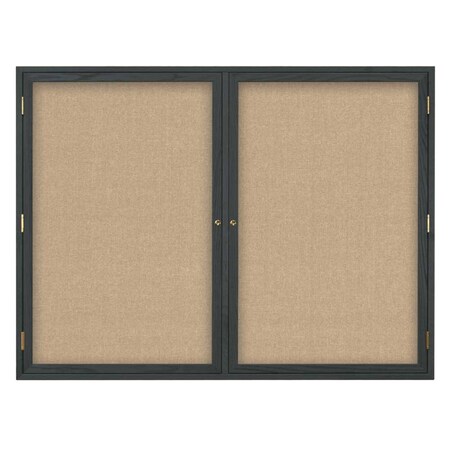 United Visual Products Double Door Indoor Enclosed Easy Tack Bo UV303EZ-MARBLE-GOLD